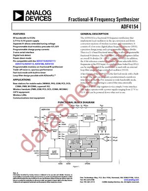 ADF4154BRUZ-RL datasheet  